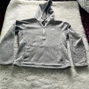 Women’s grey quarter zip sweater fleece hoodie w/ pocket size M
